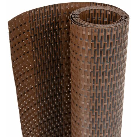 Paravento da Balcone Marrone e Nero 300x100 cm in Polyrattan vidaXL