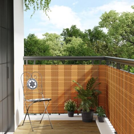 Paravento da Balcone Marrone Chiaro 1000x90 cm in Polyrattan vidaXL