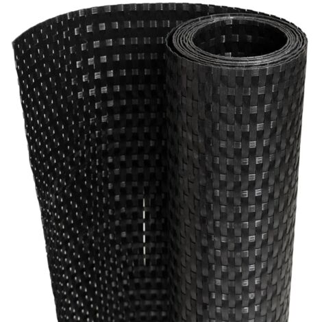 Paravento da Balcone Nero 500x100 cm in Polyrattan vidaXL