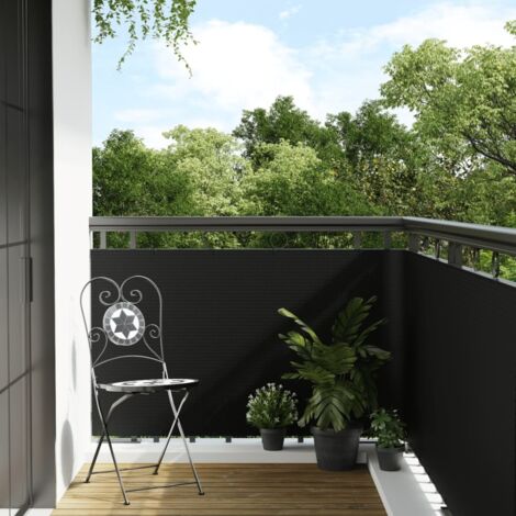 Paravento da Balcone Nero 400x100 cm in Polyrattan vidaXL779842