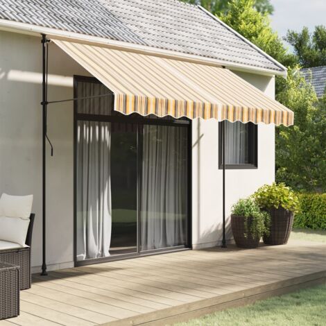 vidaXL Tessuto di Ricambio per Tenda da Sole Arancione e Nero 3x2,5 m Poliestere