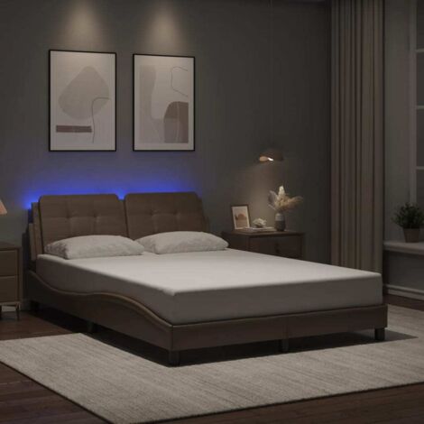 Giroletto con LED senza Materasso Zadar Cappuccino 140x190 cm vidaXL (1/5)