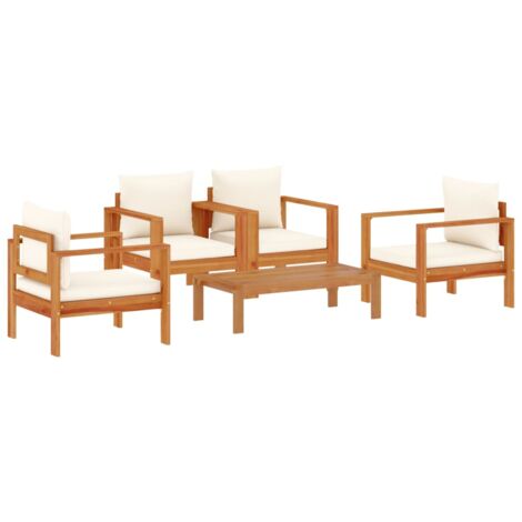 Set Divano da Giardino 5 pz con Cuscini Legno Massello Acacia vidaXL (1/5)