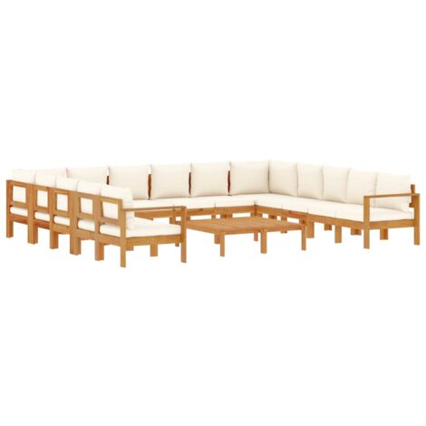 Set Divani da Giardino 10pz con Cuscini Legno Massello Acacia vidaXL (1/5)