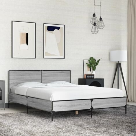 Giroletto Grigio Sonoma 120x190 cm in Legno Multistrato Metallo vidaXL (1/5)