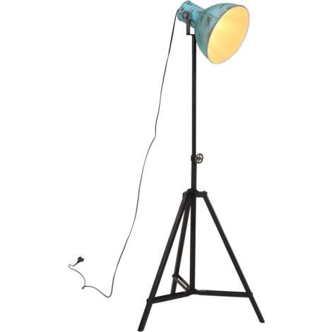 vidaXL Lampada da Terra 25 W Blu Anticato 61x61x90/150 cm E27