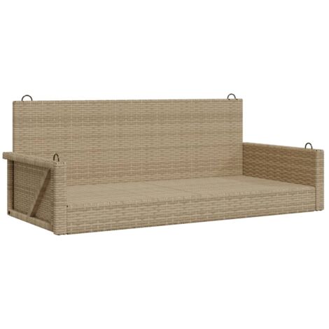 vidaXL Panchina a Dondolo Beige 119x56x48 cm in Polyrattan