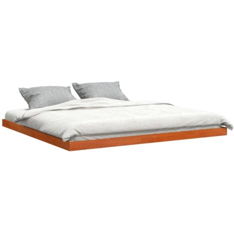 vidaXL Giroletto Marrone Cera 200x200 cm in Legno Massello di Pino