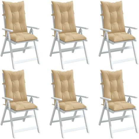 vidaXL Cuscini Sedia Schiena Alta 6 Beige Mélange 120x50x7 Tessuto