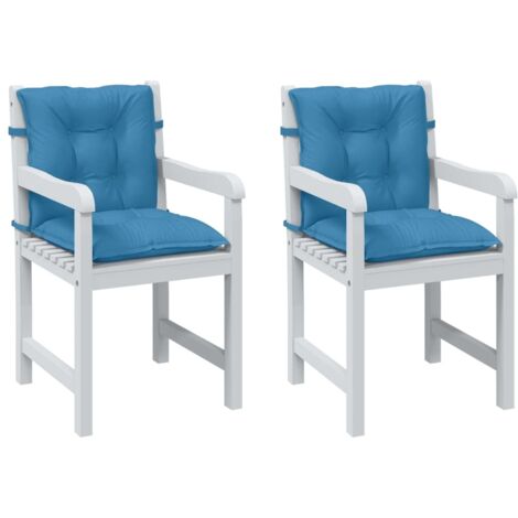 Cuscini Sedia Schiena Bassa 2 pz Blu Mélange 100x50x7 Tessuto vidaXL