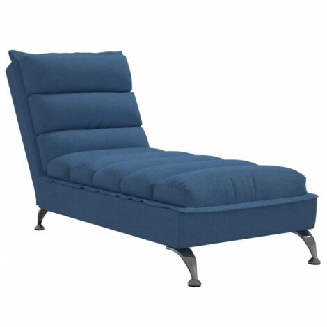 vidaXL Chaise Longue con Cuscini Blu in Tessuto