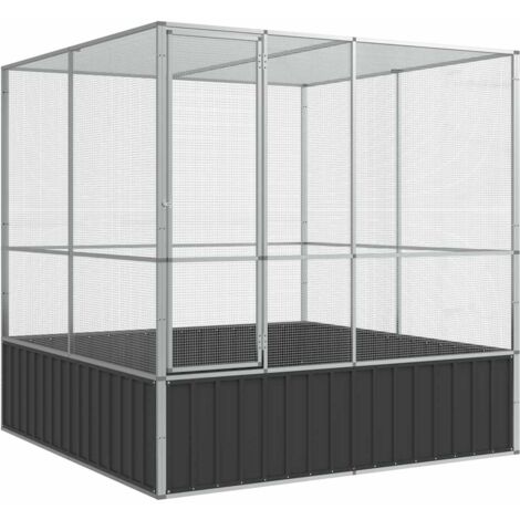 Voliera Argento 211x207x212 cm in Acciaio vidaXL