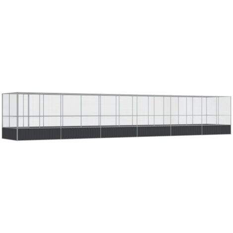 Voliera con Estensione Argento 1246x207x212 cm in Acciaio vidaXL