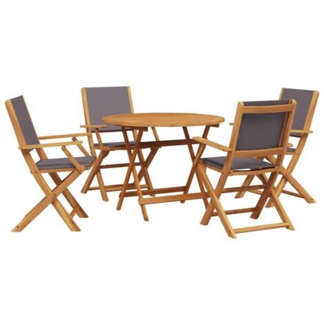 Set Pranzo da Giardino 5pz Antracite Tessuto e Legno Massello vidaXL (1/5)