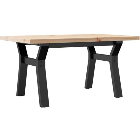Tavolino Salotto Telaio a Y 80x50x40,5 cm Legno Pino e Acciaio vidaXL