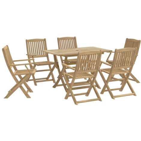 vidaXL Set da Pranzo da Giardino 7 pz in Legno Massello di Acacia