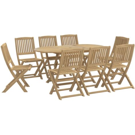 Set da Pranzo da Giardino 9 pz Legno Massello di Acacia vidaXL
