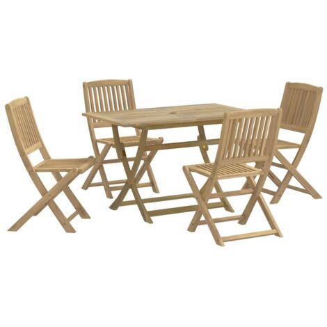 Set da Pranzo per Giardino 5 pz in Legno Massello di Acacia vidaXL