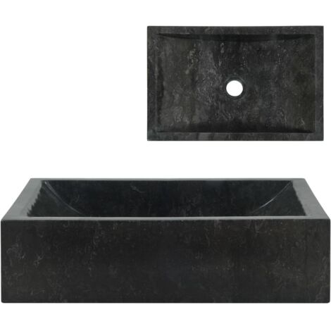 Lavello 45x30x12 cm Marmo Lucido Nero vidaXL