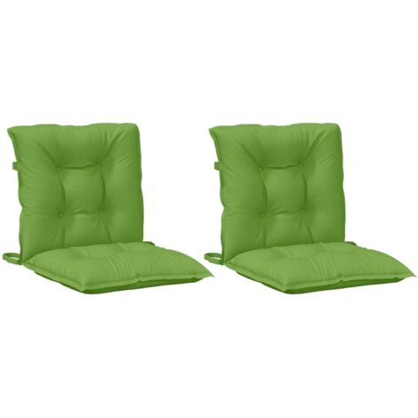vidaXL Cuscini Sedia Schiena Bassa 2 pz Verde Mélange 100x50x7 Tessuto
