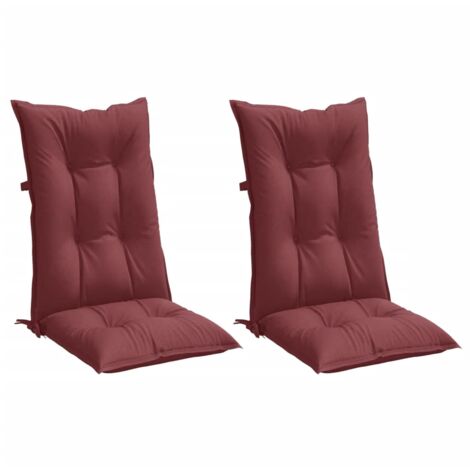 Cuscini Sedia Schiena Alta 2 Rosso Vino Mélange 120x50x7 cm vidaXL