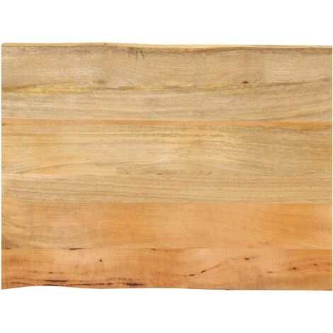 Piano per Tavolo 90x60x2,5cm Bordi Vivi in Legno Massello Mango vidaXL
