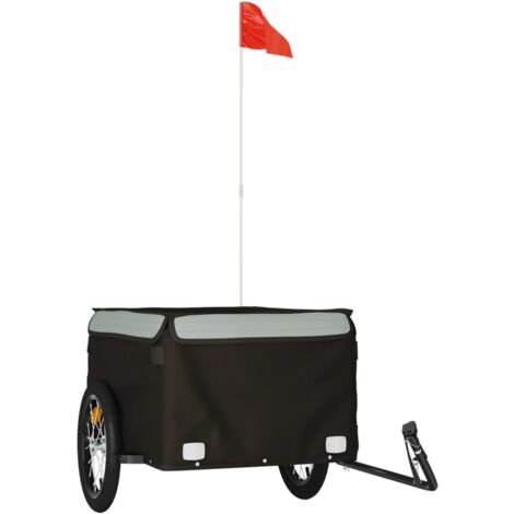 vidaXL Rimorchio da Bici Nero e Grigio 45 kg in Ferro