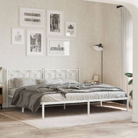 Giroletto con Testiera Metallo Bianco 200x200 cm vidaXL (1/5)