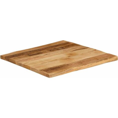 Piano Tavolo Bordi Vivi 40x40x2,5cm Massello Mango Grezzo vidaXL