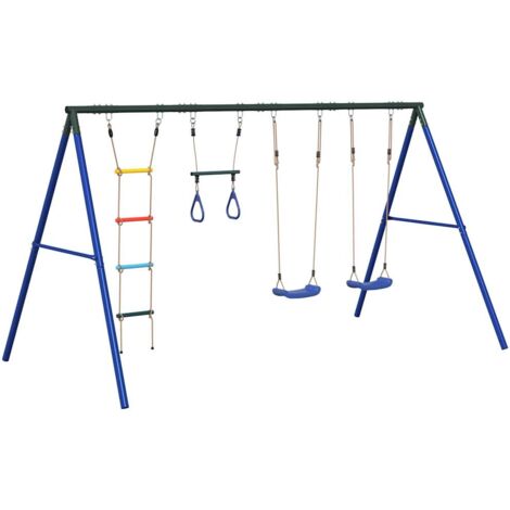 vidaXL Set Gioco da Esterno con Altalene Trapezio e Scala