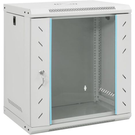 vidaXL Armadietto di Rete a Parete 12U da 19" IP20 53x40x60 cm