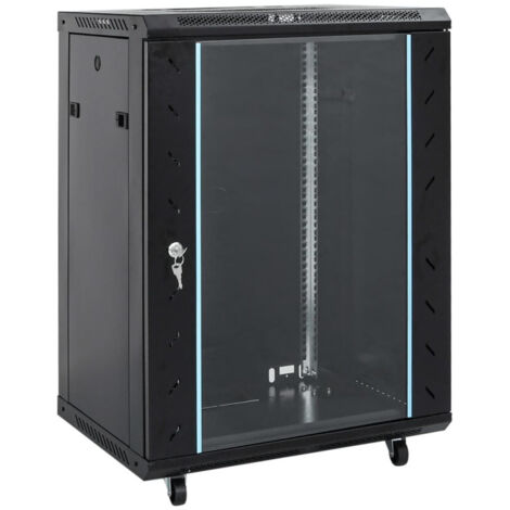 Armadietto di Rete 15U con Ruote Girevole 19 IP20 53x40x80 cm vidaXL