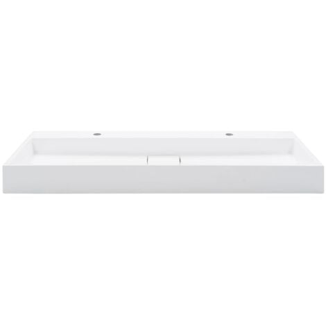 Lavandino 120x46x11 cm Blocco in Marmo/Minerale Bianco vidaXL