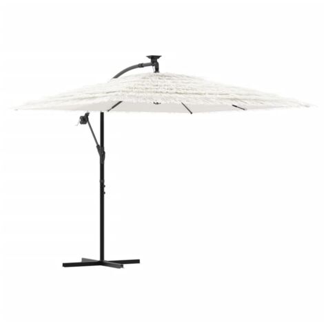 vidaXL Ombrellone Giardino con Palo in Acciaio Bianco 246x246x230 cm
