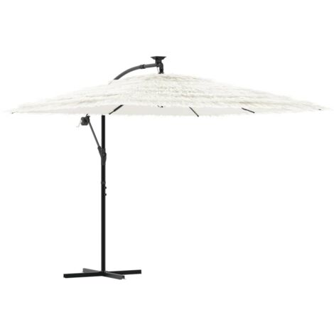 vidaXL Ombrellone Giardino con Palo in Acciaio Bianco 269x269x235 cm