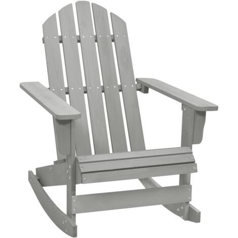 Sedia a Dondolo da Giardino in Legno Grigio vidaXL