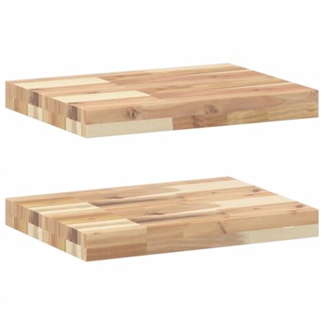 Mensola A Parete In Legno Massello Di Acacia 140x30 Cm - Non Trattata, Per Interni Ed Esterni, Design Personalizzabile