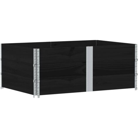 vidaXL Paretali per Pallet 3 pz Neri 150x100cm Legno Massello di Pino