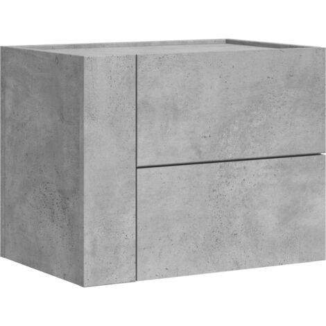 vidaXL Comodino a Muro Grigio Cemento 45x30x35 cm