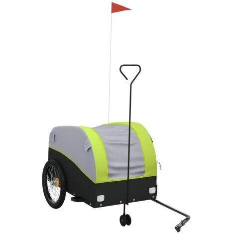 vidaXL Rimorchio da Bici Nero e Verde 45 kg in Ferro