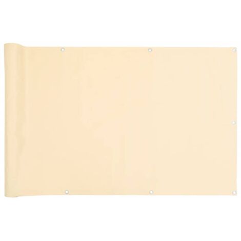 vidaXL Paravento da Balcone Crema 1000x120 cm in PVC