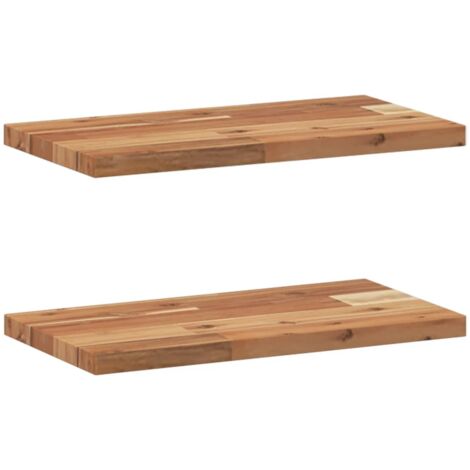 vidaXL Mensole da Parete 2 pz 40x20x2 cm Legno Acacia Rifinito a Olio (1/5)