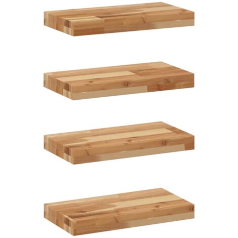 Mensole da Parete 4 pz 60x20x4 cm Legno Acacia Rifinito a Olio vidaXL (1/5)