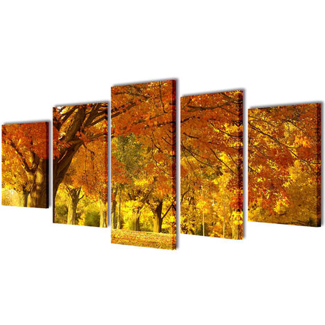 5 pz Set Stampa su Tela da Muro Acero 100 x 50 cm vidaXL