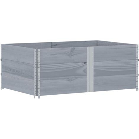 Paretali per Pallet 3pz Grigi 150x100cm Legno Massello di Pino vidaXL