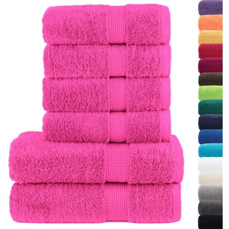 Set ASciugamani SOLUND 6 pz Rosa 600 gsm vidaXL