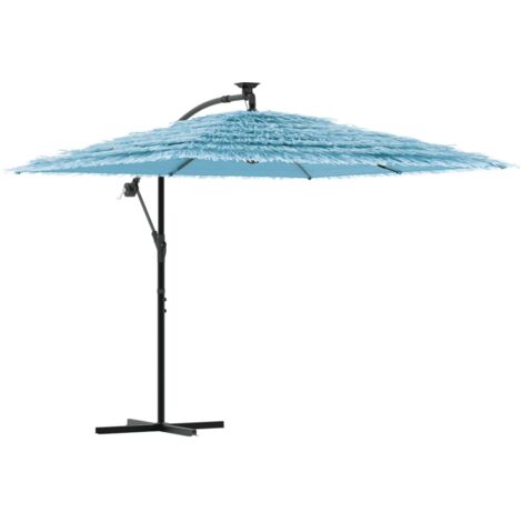 vidaXL Ombrellone Giardino con Palo in Acciaio Blu 246x246x230 cm