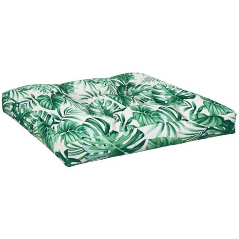 Cuscino per Pallet con Motivo a Foglie 80x80x12 cm in Tessuto vidaXL