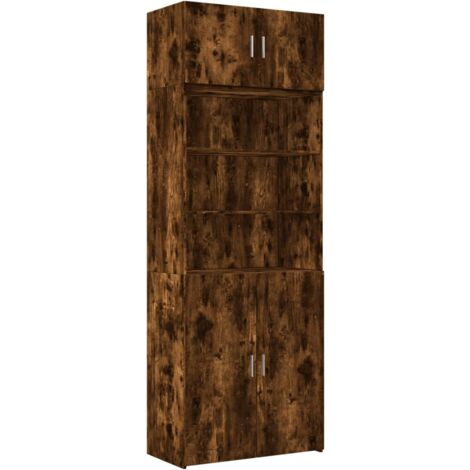 vidaXL Armadietto Rovere Fumo 80x42,5x225 cm in Truciolato