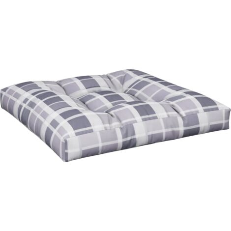 Cuscino per Pallet a Quadri Grigi 70x70x12 cm in Tessuto vidaXL